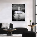 Mindset Is Everything Canvas Wall Art, Motivational Decor, Husky & Wolf Reflection